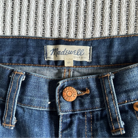 Madewell High-Rise Denim Jean Shorts Cutoff 100% Cotton Boyfriend - Picture 2 of 5